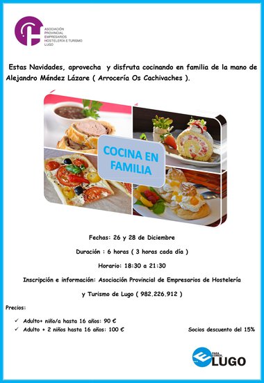 Últimas plazas para apuntarse al curso “Cocina en familia” 